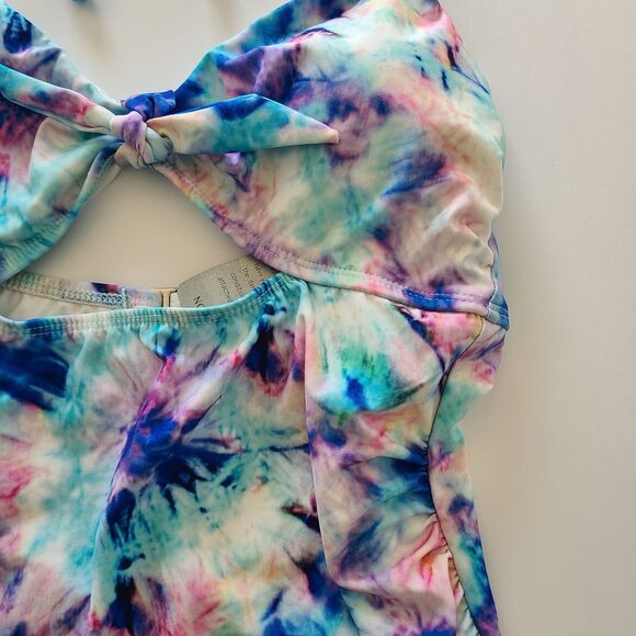 Splendid One Piece Swimsuit Tie Dye Padded Shelf Bra Tummy Control Large - Picture 3 of 10